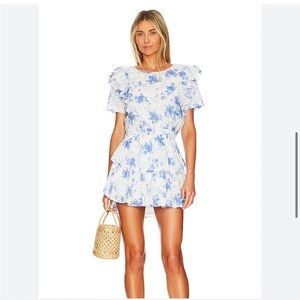 Floral Blue and White Women's Dress